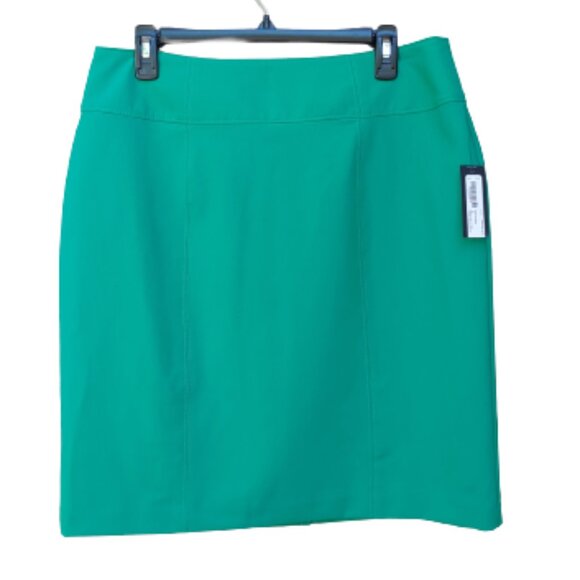 Worthington Green Straight Skirt NWT Classic Solid Workwear Bright - Picture 1 of 12